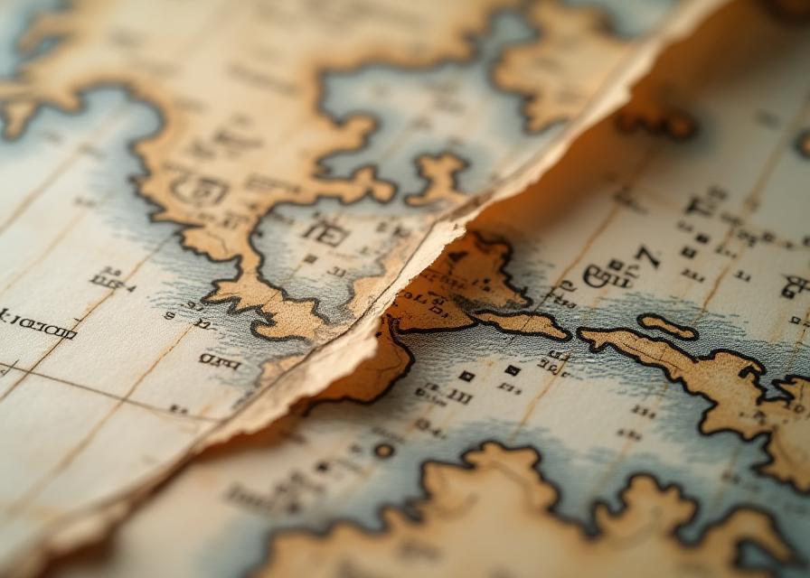 Avant : Atlas nautique endommagé.